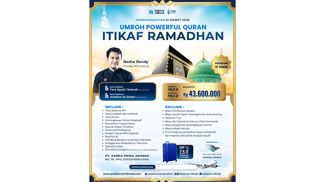 Umroh Powerful Qur'an Ramadhan (PH) Maret 2025