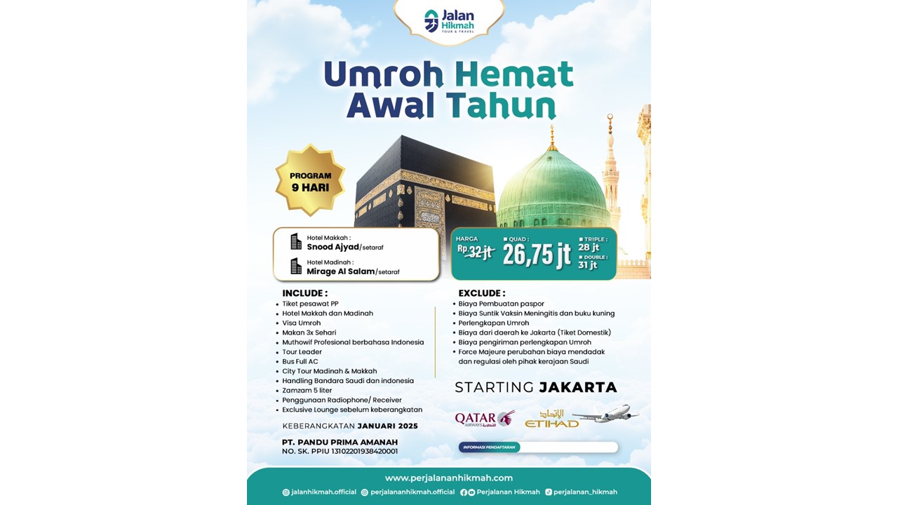 Umroh Awal Tahun (JH) Januari 2025