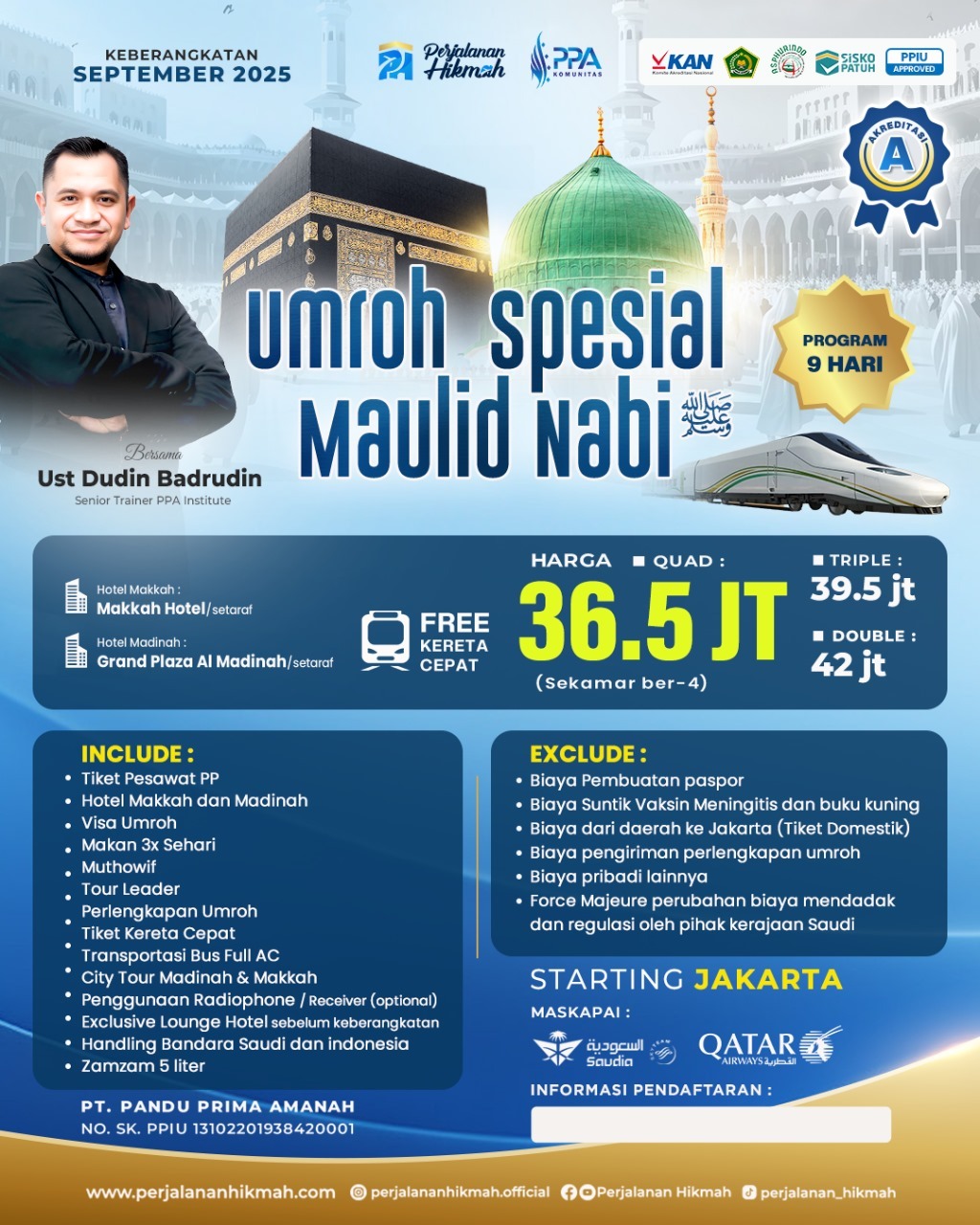 Umroh Spesial Maulid Nabi (PH) September 2025