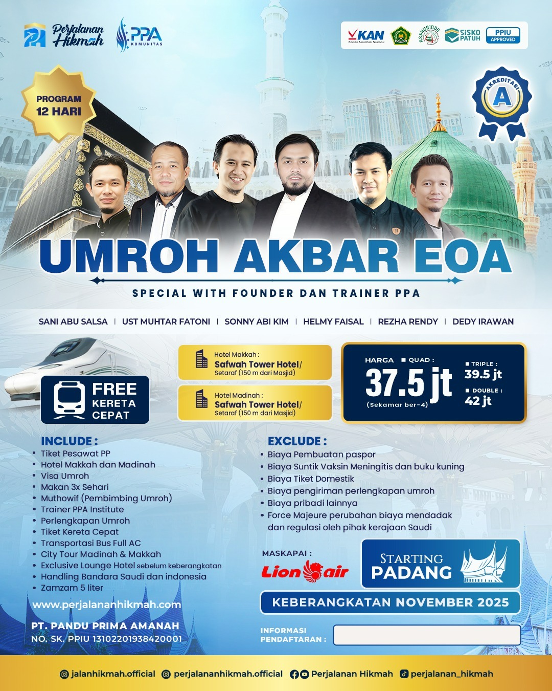 Umroh Akbar EOA - PADANG (PH) November 2025